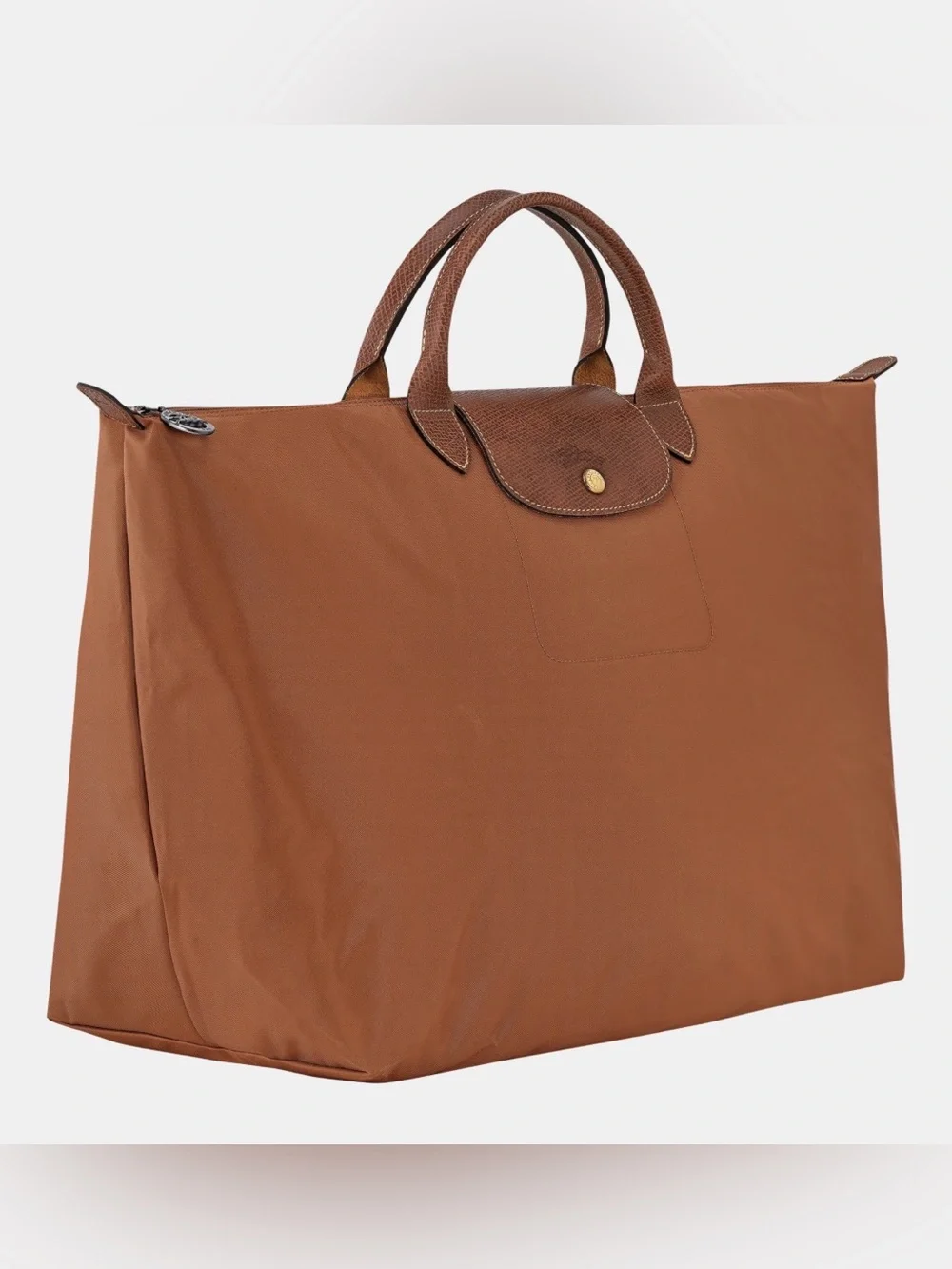 LONGCHAMP Le Pliage Original L Travel Bag Cognac O/S Like new - Picture 1 of 13